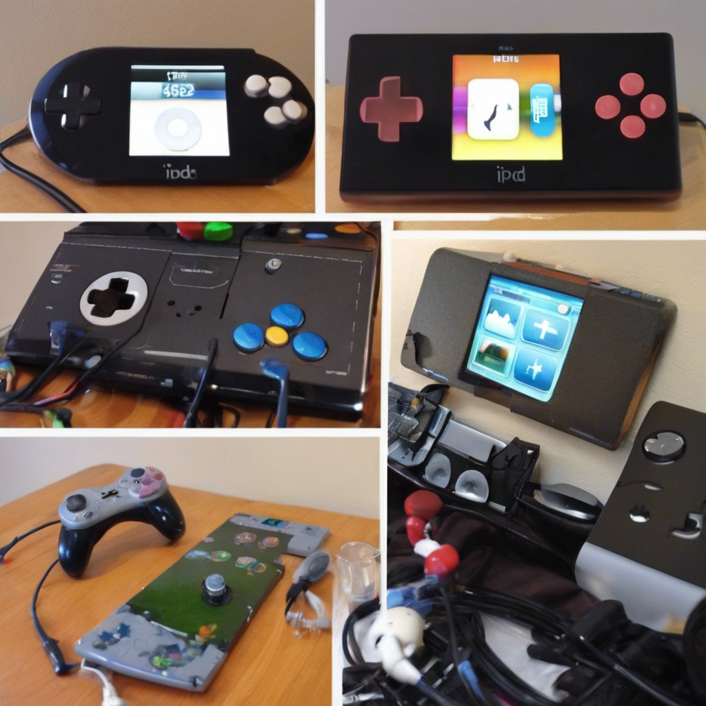 A creative gaming setup with iPod controllers