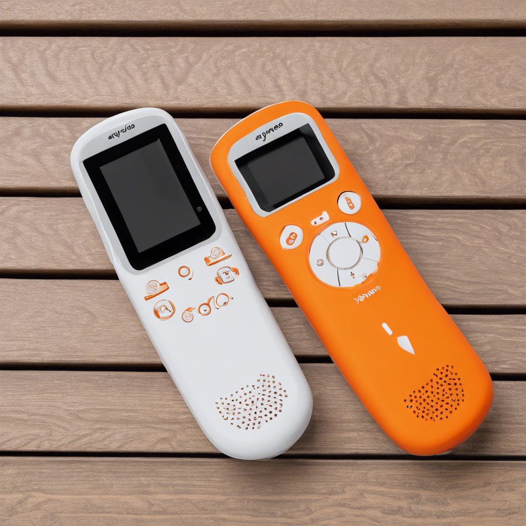 Image of two Ayaneo Next Lite handhelds on orange and white tabletops