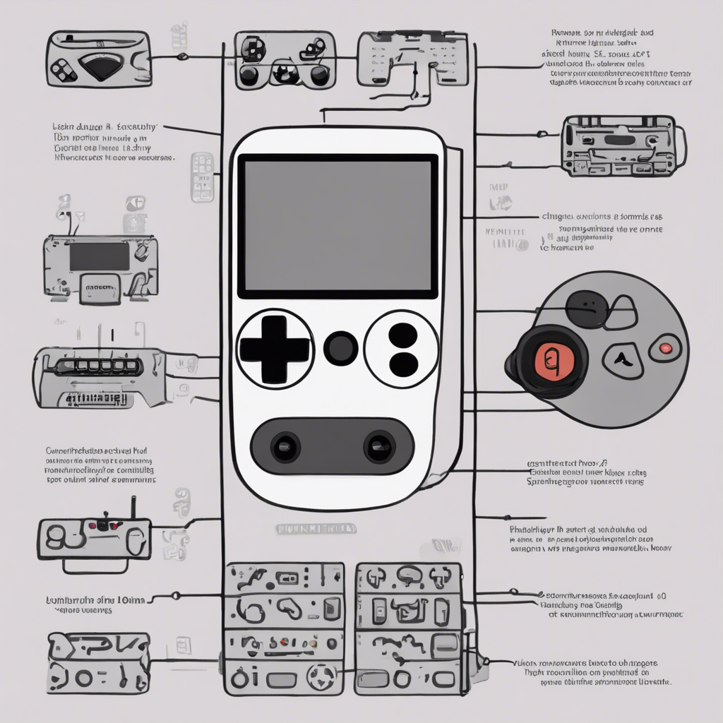 An illustration of a handheld gaming device with various control options