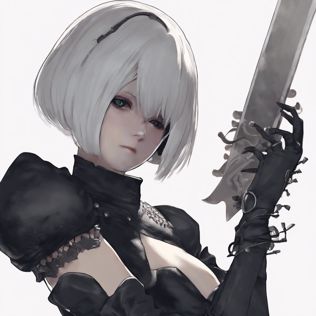 A depiction of 2B from Nier Automata