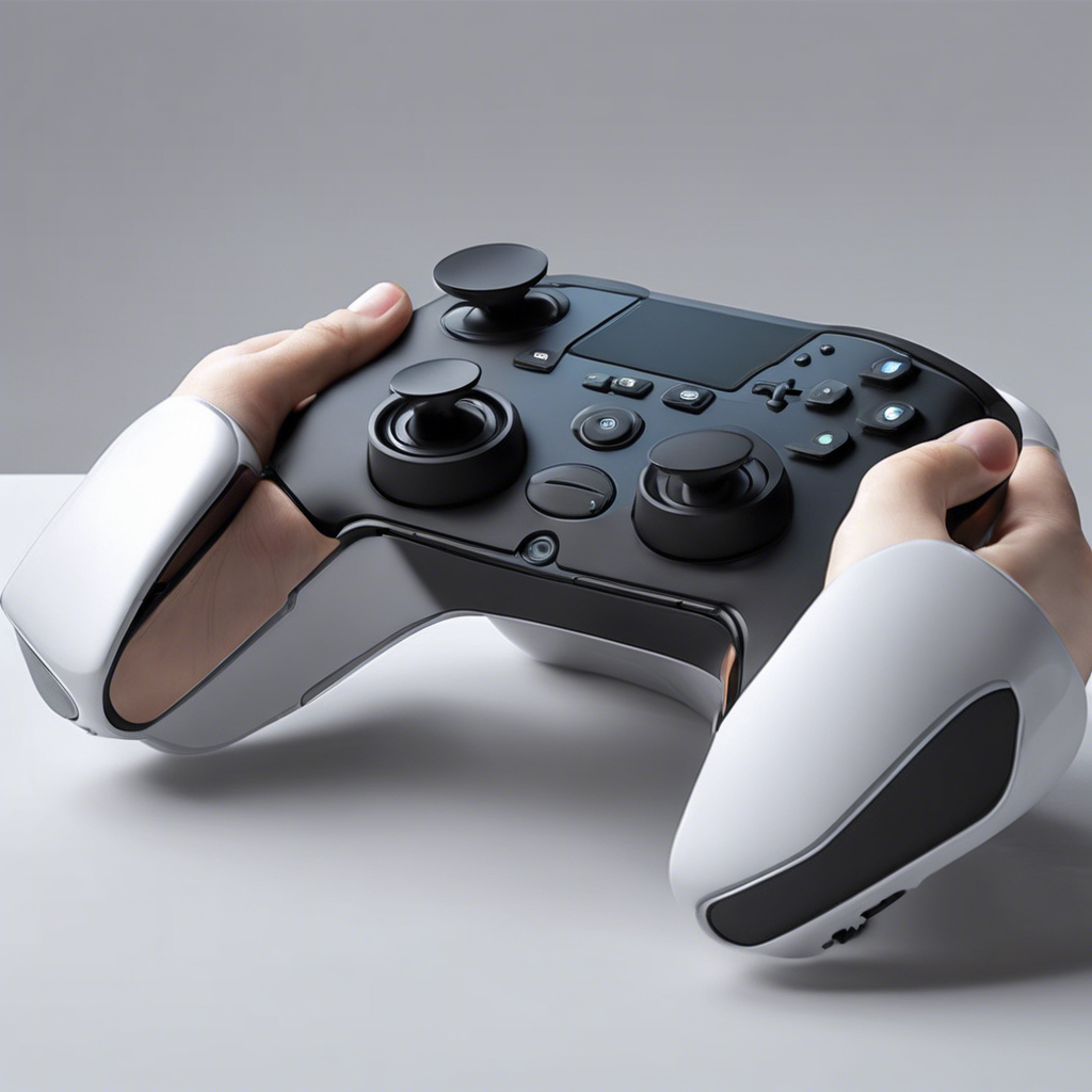 A futuristic controller with touchpad and haptic feedback features