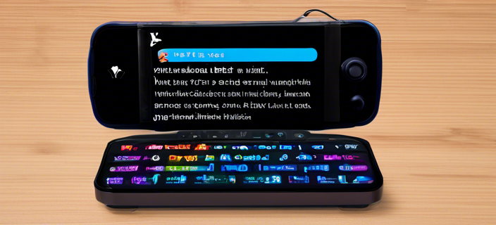 A Steam Deck displaying the virtual keyboard with a custom theme