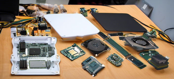 Components laid out on a table ready for PC assembly