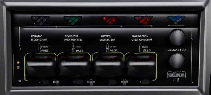 Close-up of the R43Pro’s control layout, highlighting its variety of input options