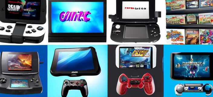 A variety of portable gaming consoles from different brands