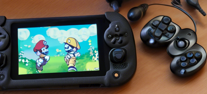 A handheld gaming device with detachable controllers