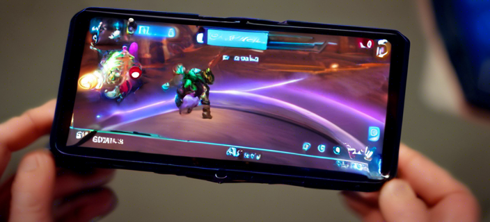 Lenovo Legion Go held in hands showing a game on screen