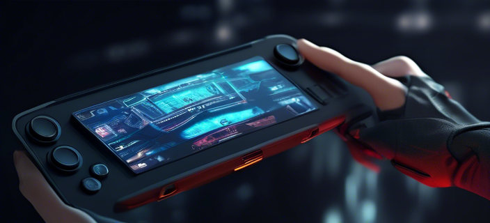 A futuristic gaming handheld device