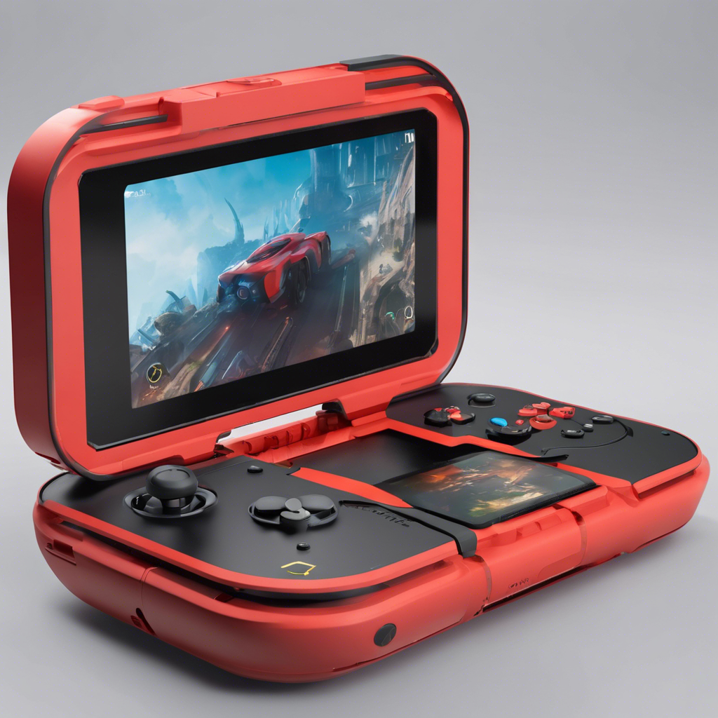 A futuristic portable gaming device