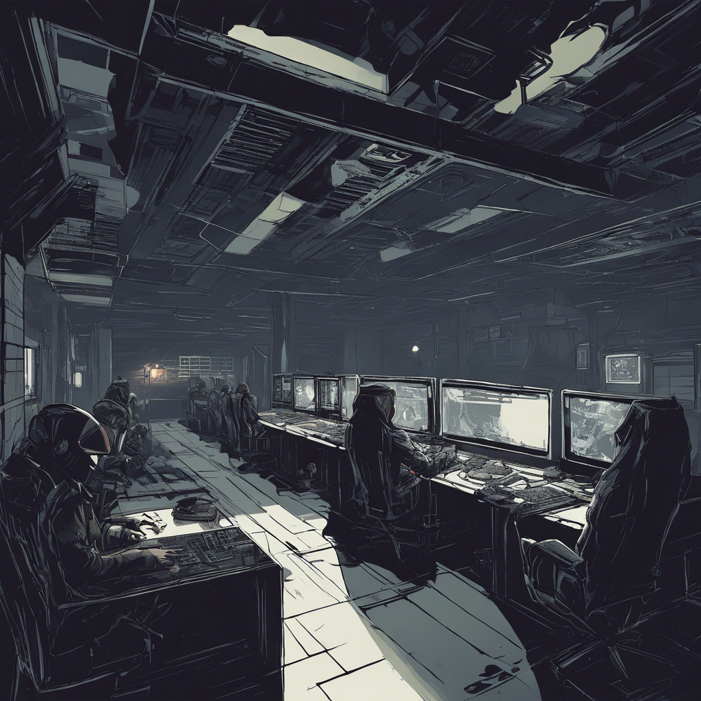 An illustration of a dark, strategic gaming environment