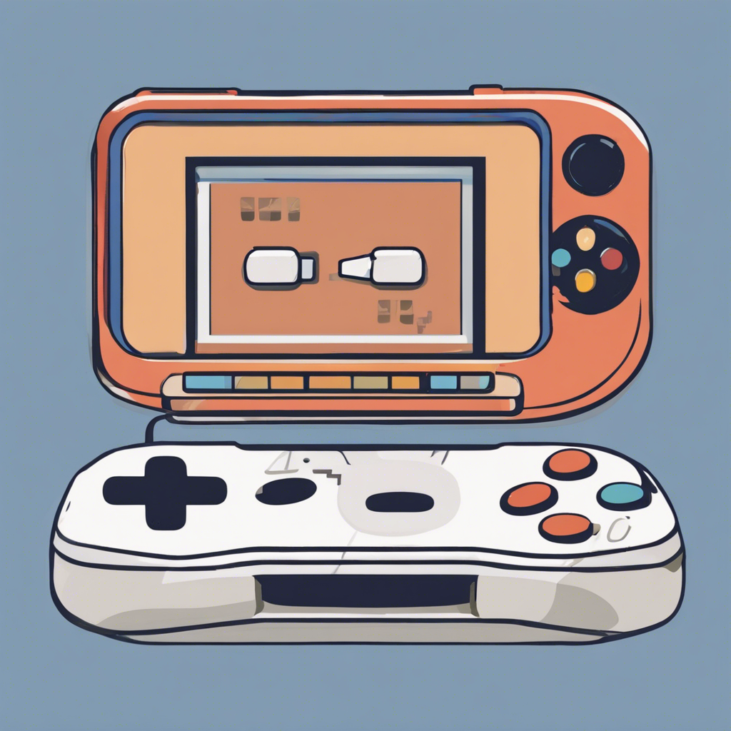 An illustration of a handheld gaming console