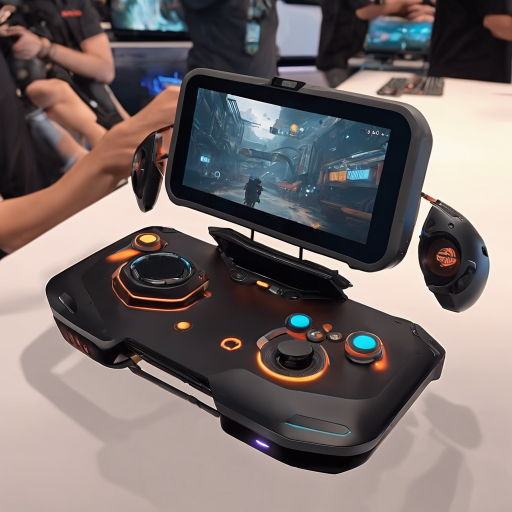 A futuristic gaming handheld with AR Glasses and powerful AMD Ryzen 7 APU