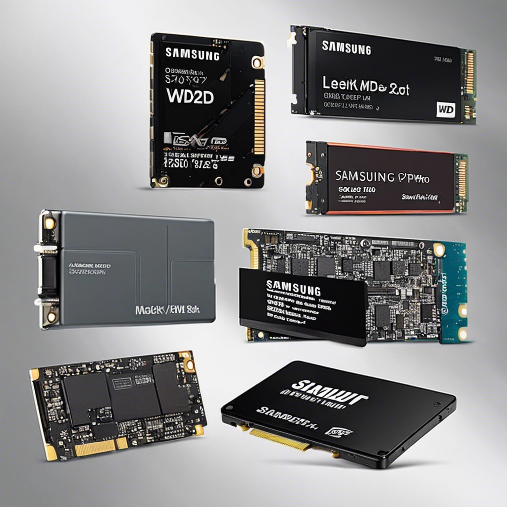 A combination of M.2 SSDs from Samsung, Sabrent, and WD Black